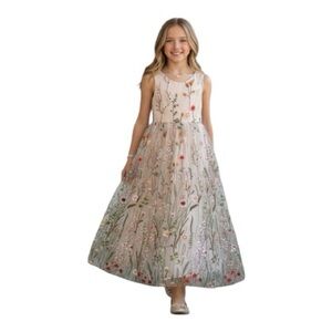 NEW JUST PURCHASED Azazie Arianna Blush Pink Floral Flower Girl Dress Size 14